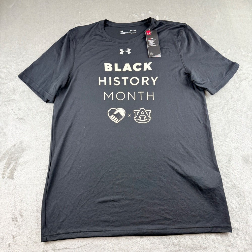 Under Armour Auburn Black History Month T-Shirt Men's Small NWT Black‎ HeatGear